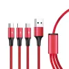 UNITEK C4049RD USB laidas 1,2 m USB A / USB C / Micro-USB B / Lightning raudonas