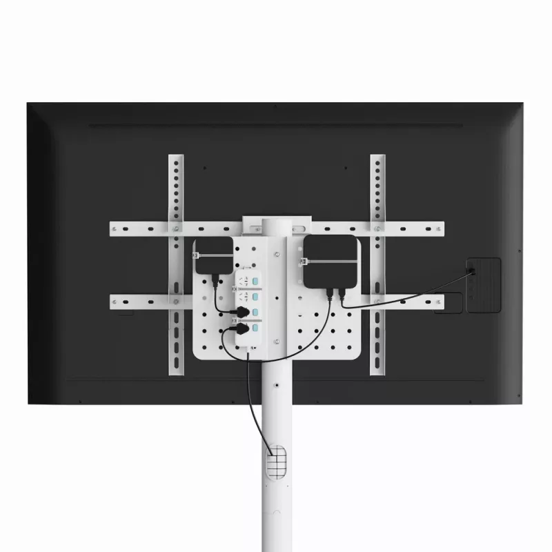 Grindinis TV stovas GEMBIRD TVS-86TR-01-W baltas, 37–86 colių, pasukamas ir pakreipiamas, VESA 200x200–600x400, maks. 50 kg