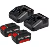Akumuliatorinė vejapjovė EINHELL GE-CM 43 Li M Kit, 36V (2x18V), raudona/juoda, 2x ličio jonų akumuliatorius 4,0 Ah