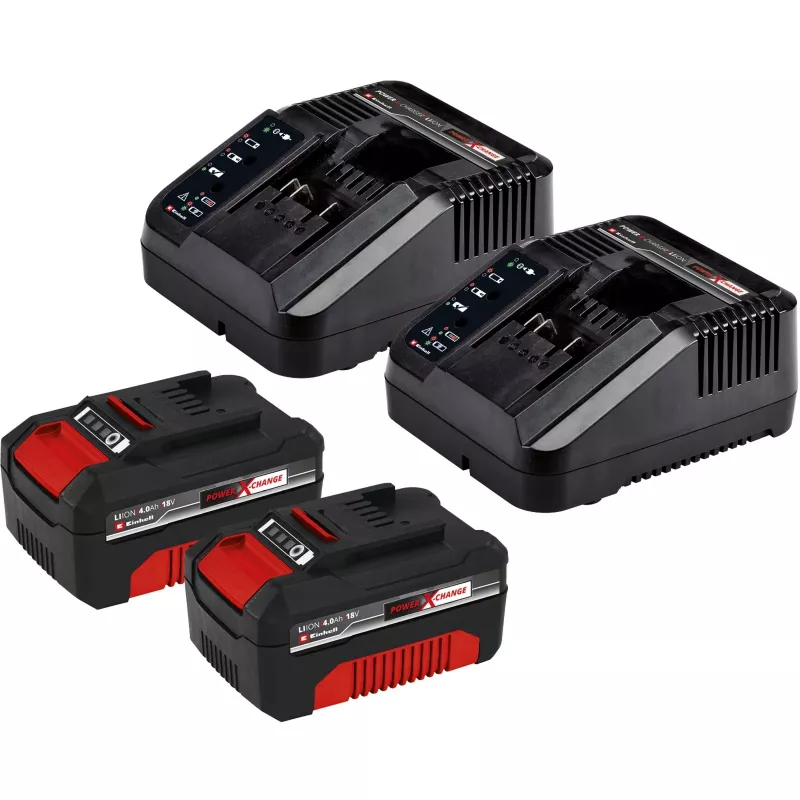 Akumuliatorinė vejapjovė EINHELL GE-CM 43 Li M Kit, 36V (2x18V), raudona/juoda, 2x ličio jonų akumuliatorius 4,0 Ah