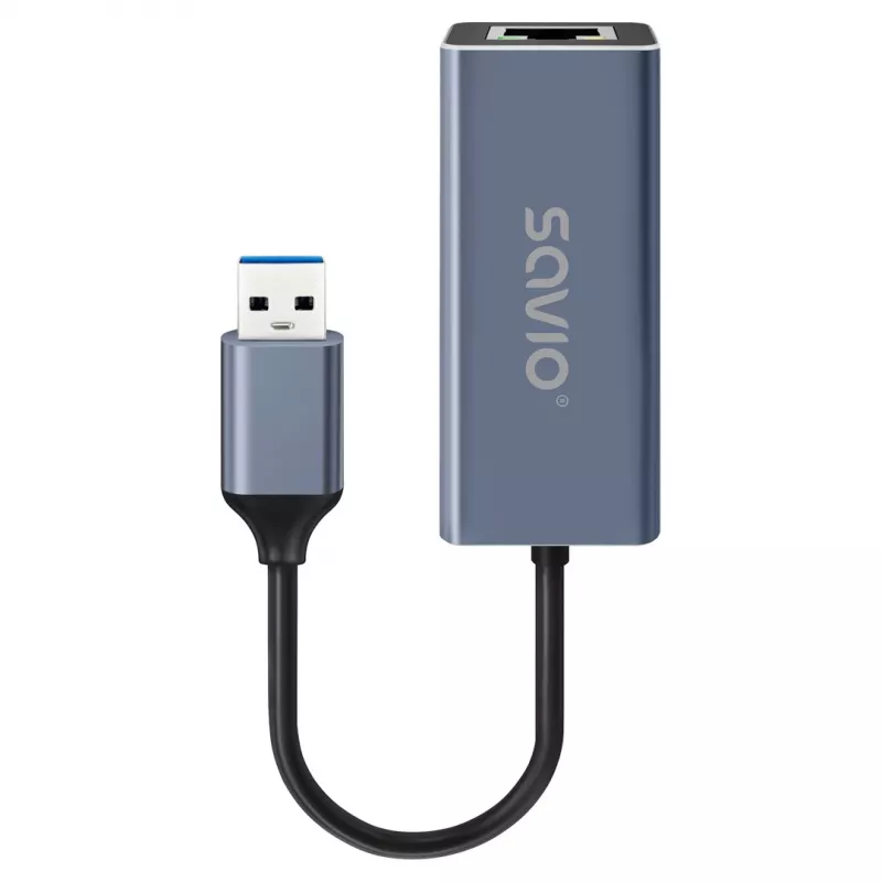 Tinklo adapteris SAVIO AK-83 USB-A į RJ-45, 5 Gbit/s, juodas