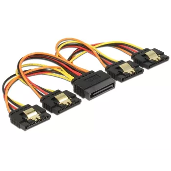 SATA maitinimo kabelis DeLOCK 60156 0,15 m SATA 15 kaiščių 4 x SATA 15 kaiščių įvairiaspalvis