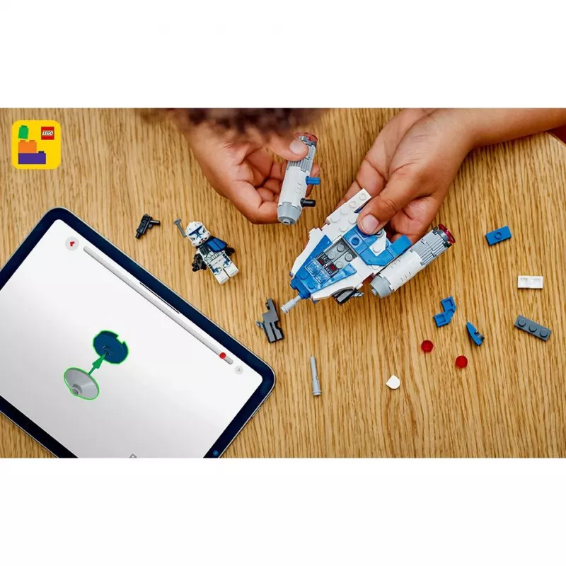 LEGO Star Wars Kapitono Rekso Y-Wing mikrokovas – Žvaigždžių karų: Klonų karai žaislinis erdvėlaivis su minifigūrėle, 6+ metų berniukams