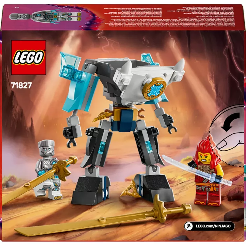 LEGO NINJAGO rinkinys 71827 Zane'o kovinis mechas, 92 detalės, 2 minifigūrėlės, aukštis 100 mm, nuo 6 metų