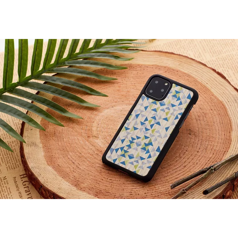 Apsauginis dėklas man and wood iPhone 11 Pro Max — mėlynas trikampis juodas raštas