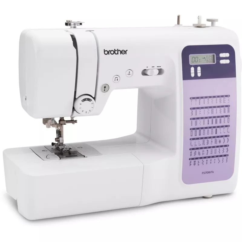 Siuvimo mašina Brother FS70WTx – 70 siūlių raštų, LCD ekranas, 750 dygsnių per minutę, 5 mm ilgis, 7 mm plotis