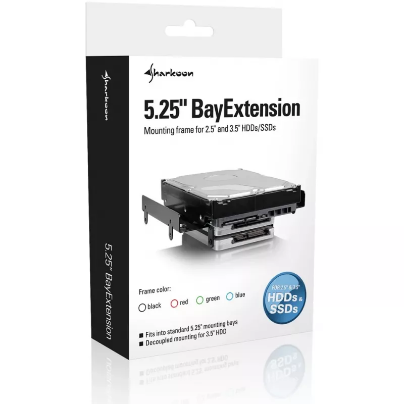 Sharkoon BayExtension 5,25 colio lizdo plėtinys, juodas