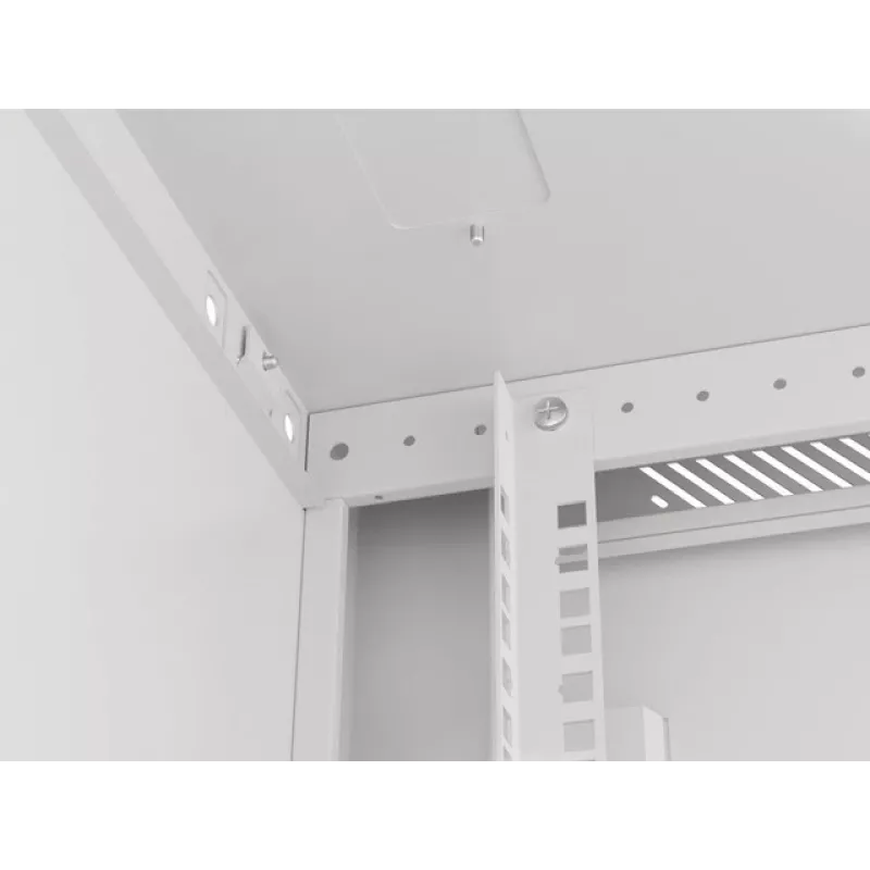 Lanberg sieninis montažinis stovo spintos korpusas 19'' 12U 600x600mm pilkas (stiklinės durys)
