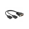 Video kabelio adapteris DeLOCK 65280 0,25 m DMS 2x HDMI juodas