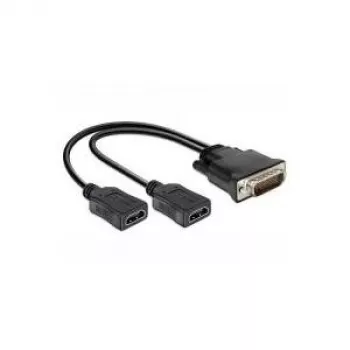 Video kabelio adapteris DeLOCK 65280 0,25 m DMS 2x HDMI juodas