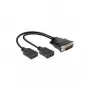 Video kabelio adapteris DeLOCK 65280 0,25 m DMS 2x HDMI juodas