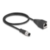 DeLOCK M12 adapterinis kabelis D-coded 4 kontaktų kištukas į RJ45 lizdą 50 cm