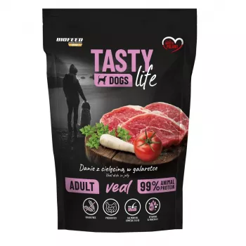 BIOFEED Tasty Dogs Life Veal - šlapias šunų ėdalas - 150g
