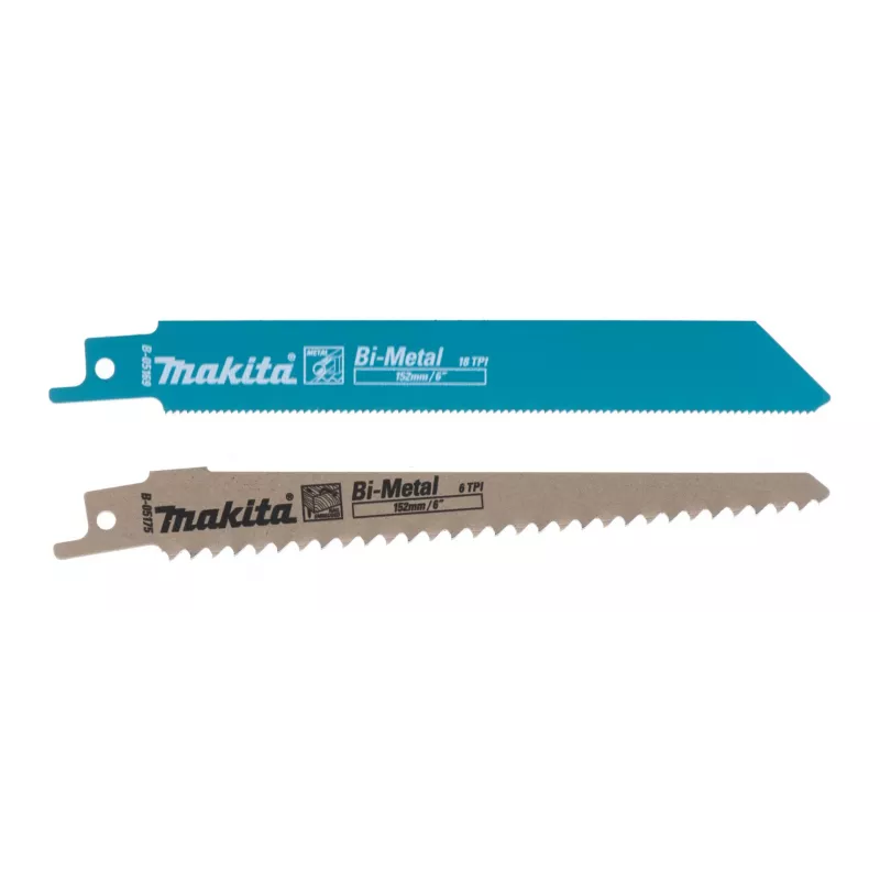 Pjūklas stūmoklinis Makita DJR187Z, 18V Li-Ion, eiga 32 mm, smūgių dažnis 2300–3000 s/min, pjovimo gylis mediena 255 mm, metalas 130 mm