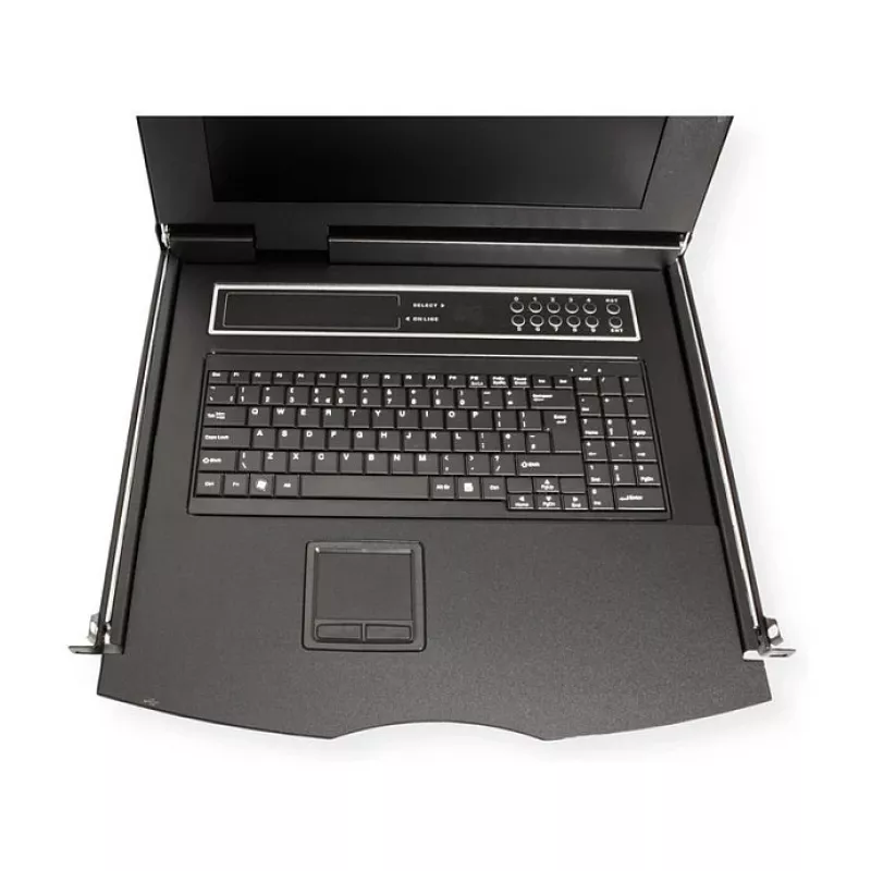 Rack konsolė VALUE 26.99.0163 – 17 colių (43,2 cm) 1280×1024, USB klaviatūra ir pelė, 1U, juoda