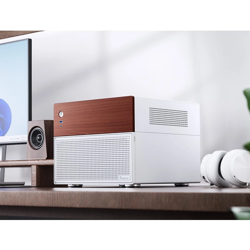 Kompiuterio korpusas Micro Tower Jonsbo N4 WHITE Mini-ITX su grūdintu stiklu
