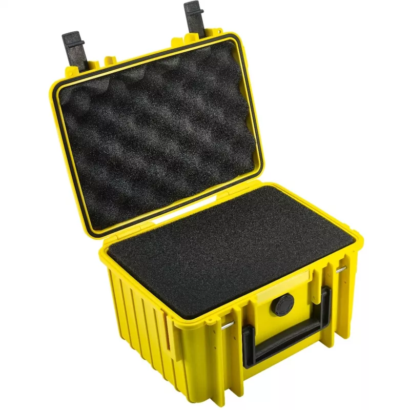 B&W Cases type 2000 geltonas polipropileno dėklas nuo dulkių, smūgių ir purslų