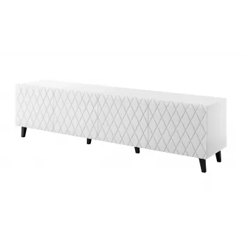 TV spintelė cama meble ASTI 200×42×52 cm balta matinė