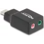 DeLOCK išorinė USB garso kortelė Type-C kištukas į 2×3,5 mm stereo