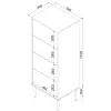 Komoda Cama Meble Cama 4S TRESSE 50x40x125 cm, matinė žalia, 4 stalčiai, medžio drožlių plokštė