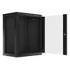 Lanberg sieninis montažinis spintos stovas 19'' 15U 600x450mm juodas (stiklinės durys)