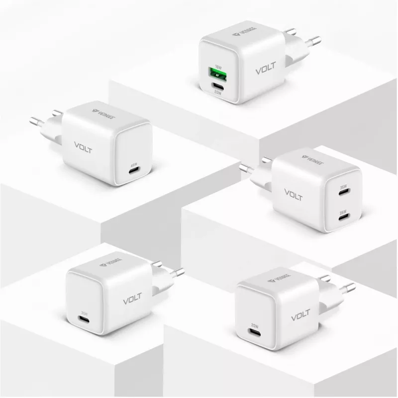 Sieninis USB-C įkroviklis YENKEE G35D 2x18W Power Delivery 3.0 3A