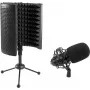 Kondensatorinis mikrofonas su stalo absorberiu Omnitronic CM-78MK2 + AS-04