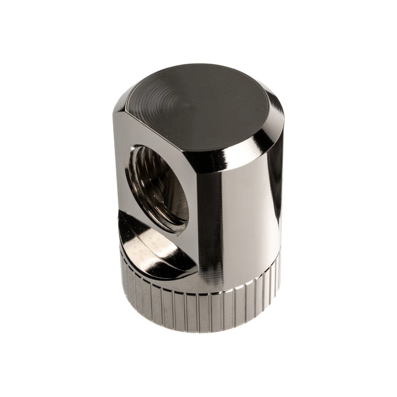 EK Water Blocks EK-Torque Adapter 90 laipsnių G1/4 colio AG į G1/4 colio IG - Sukamas, nikelis sidabras