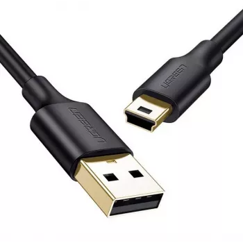 USB laidas UGREEN US132 Mini-USB 1 m – juodas, 480 Mbit/s, greitas įkrovimas
