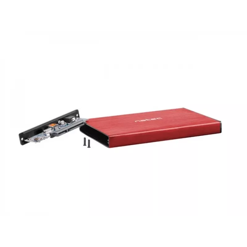 NATEC išorinis HDD dėklas RHINO GO (USB 3.0, 2.5 colio, raudonas)