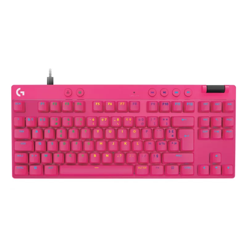Žaidimų klaviatūra Logitech G 920-013249 USB AZERTY prancūziška rožinė Tenkeyless