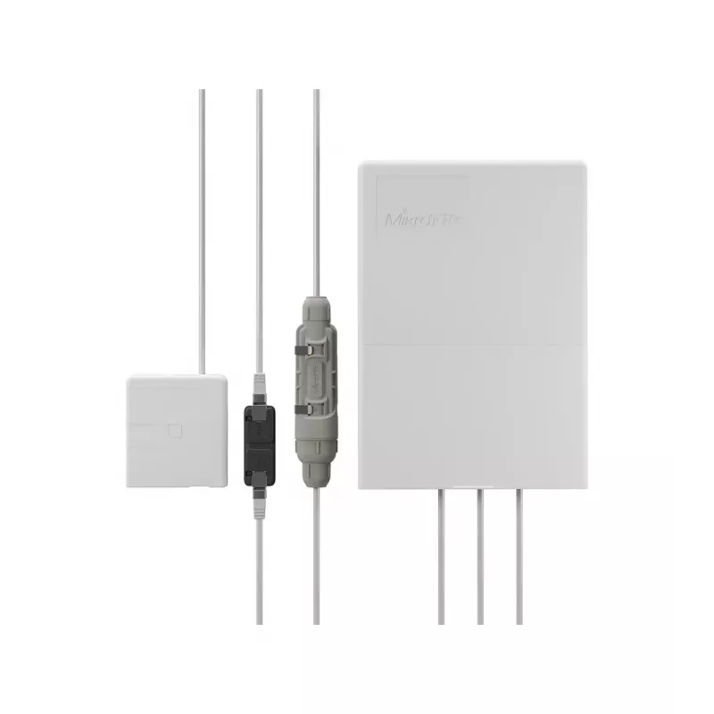 PoE injektorius MikroTik GPEN21 su SFP palaikymu, Gigabit Ethernet (10/100/1000 Mbps), 2 RJ-45 prievadai, baltas, 12–57 V įėjimas