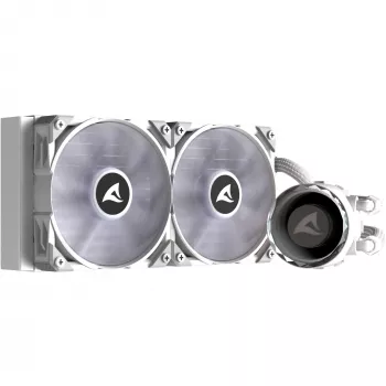 S80 RGB White AIO 240 mm, skystas aušinimas baltas
