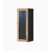 Vitrinos spintelė Cama Meble VIGO 90 stiklinė, sieninė, 90×35×32 cm, juoda/Wotan ąžuolas
