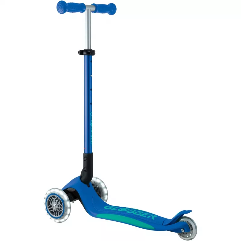 Paspirtukas Primo Foldable Plus Lights, tamsiai mėlynas/turkio spalvos