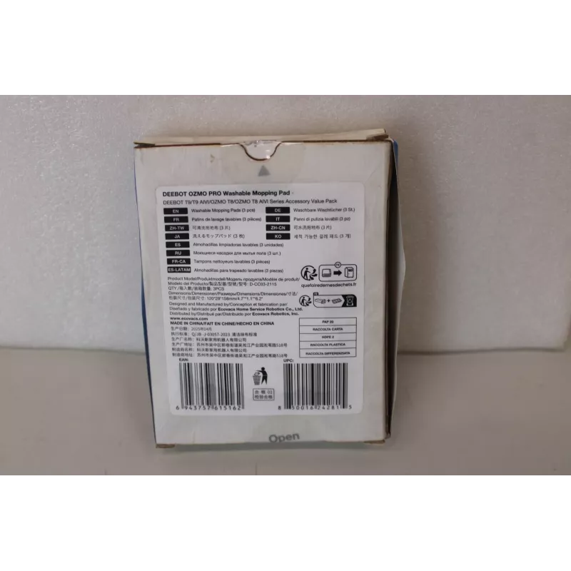 Ecovacs D-CC03-2115SO plaunami šluostymo pagalvėlės, 3 vnt., pažeista pakuotė