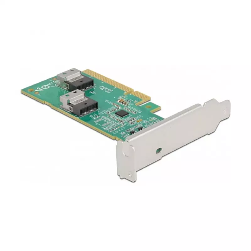 DeLOCK PCI Express 4.0 x8 kortelė į 2 vidinius SFF-8654 4i NVMe lizdus (Low Profile)
