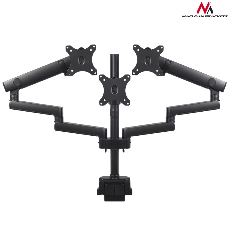 Maclean MC-811 – laikiklis trims monitoriams, tvirtinamas prie stalo