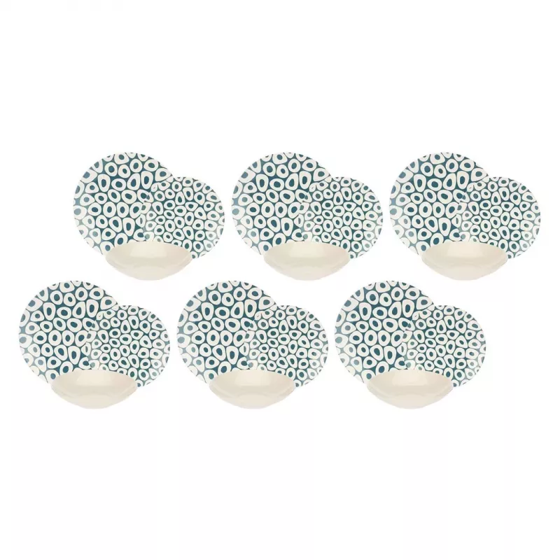 Stalo indų rinkinys 6 asmenims Rose&Tulipani R18420TA18 Sea Stones dizainas, 18 dalių