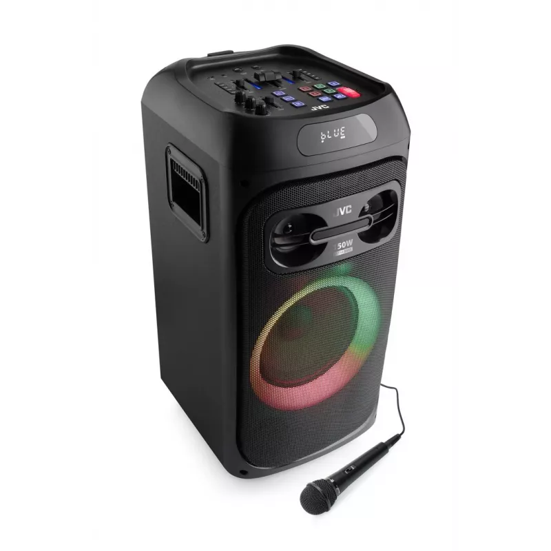 Nešiojamas vakarėlių garsiakalbis JVC XS-EP514B, 150W RMS, Bluetooth 5.0, TWS, 4000 mAh baterija, karaoke, FM, juodas