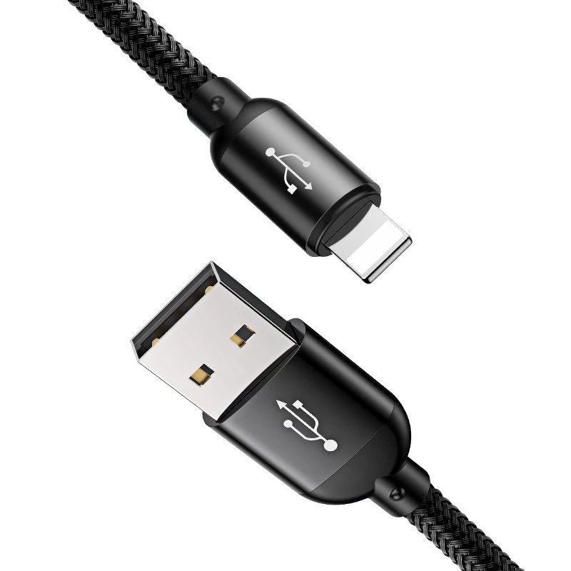 BASEUS Colorfone CAMLT-BSY01 USB laidas 1,2 m USB A 3 x USB C juoda, raudona, mėlyna