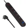 Maitinimo blokas MACLEAN MCE395 B – 5 kištukiniai lizdai, 3×USB, 110–240V AC, 2.1A USB, 2500W, 1,5 m laidas, juodas