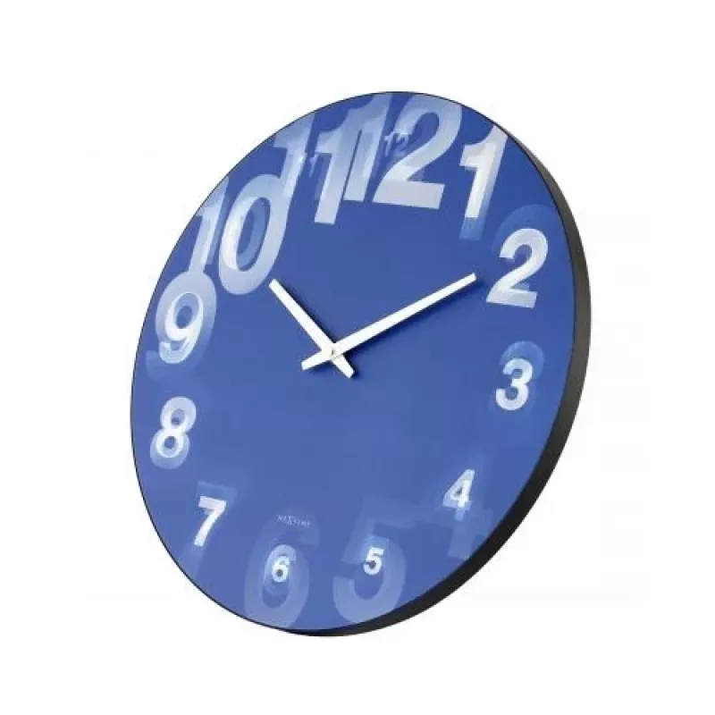 NeXtime klok 3077bl 3D, Ø39,5 cm, sieninis, mėlynas/baltas