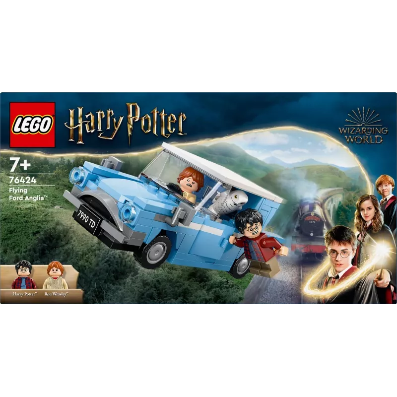 LEGO Harry Potter Skraidantis Ford Anglia automobilis – Statomas modelis su Roniu Visiniu ir Hedviga