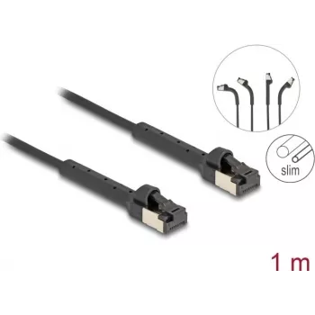Tinklo kabelis DeLOCK RJ45 Slim Cat.8.1 U/FTP 1m Juodas