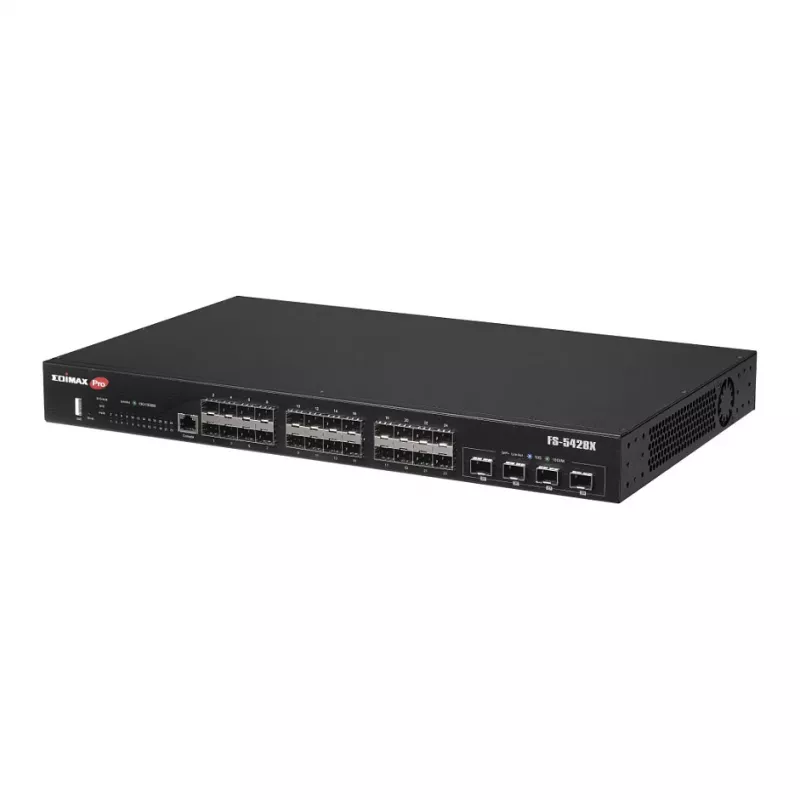 Tinklo jungiklis EDIMAX FS-5428X — 24 Gigabit SFP prievadai, 4 × 10GbE SFP+ prievadai