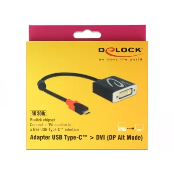 DeLOCK 61213 USB Type-C į DVI vaizdo adapteris 0,2 m juodas
