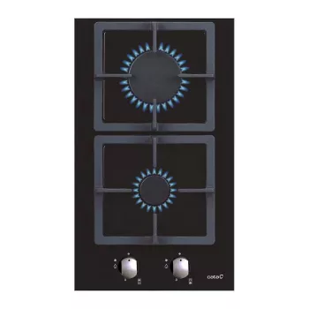 Įmontuojama dujinė kaitlentė CATA SCI 3002 BK, 30 cm, 2 zonos, sukamosios rankenėlės, juodas stiklas