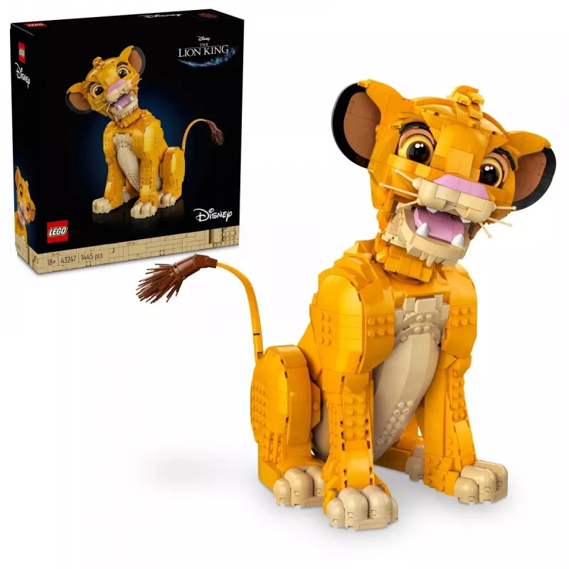 LEGO Disney Jaunasis Simba Liūtas Karalius Kolekcinis Gyvūno Figūrėlės Konstruktorius Suaugusiems, Namų ar Biuro Dekoro Nostalgiška Dovana