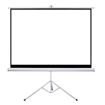 Projekcinis ekranas Sponge Silelis 200x200 cm ant trikojo, nešiojamas kvadratinis 1:1 formatas